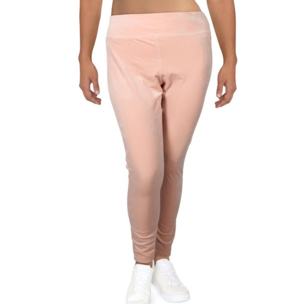 Calvin Klein Women Velour Pull on Stretch Leggings, Blush, Size: XL